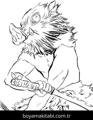 Demon Slayer boyama sayfası – el becerilerini geliştirir, boyama çalışması
