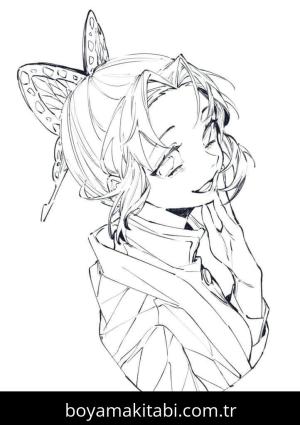 Demon Slayer boyama sayfası – çocuk aktivitesi, PDF indir