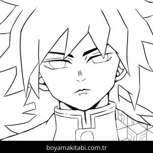 Demon Slayer boyama sayfası – boyama etkinliği, çocuk aktivitesi