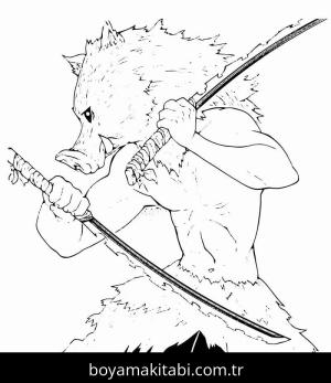 Demon Slayer boyama sayfası – okul öncesi, evde etkinlik