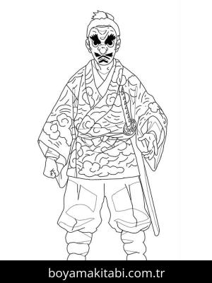 Demon Slayer boyama sayfası – kolay boyama, eğitici aktivite