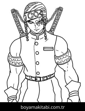 Demon Slayer boyama sayfası – boyama çalışması, yaratıcılığı geliştirir