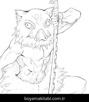 Demon Slayer boyama sayfası – çocuk aktivitesi, PDF indir