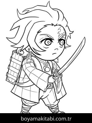 Demon Slayer boyama sayfası – yaratıcılığı geliştirir, keyifli zaman