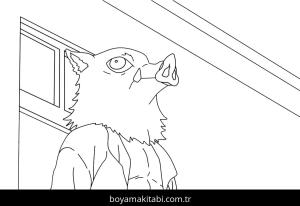 Demon Slayer boyama sayfası – sevimli karakter, sanatsal çalışma