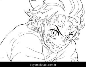 Demon Slayer boyama sayfası – ücretsiz yazdır, boyama etkinliği