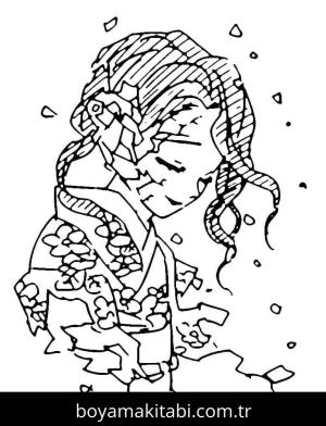 Demon Slayer boyama sayfası – keyifli zaman, renkli çizimler