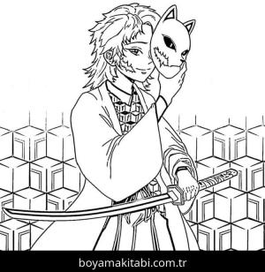 Demon Slayer boyama sayfası – boyama çalışması, yaratıcılığı geliştirir