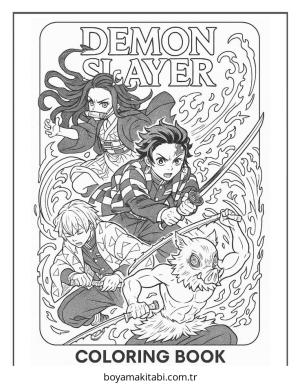 Demon Slayer boyama sayfası – eğitici aktivite, yaratıcılık