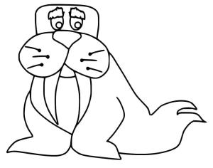 Deniz Aygırı boyama sayfası, Walrus coloring page, , 