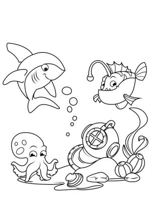 Deniz Canlılar boyama sayfası,  coloring page, Kim kaybetti, 