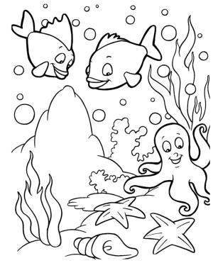 Deniz Canlılar boyama sayfası,  coloring page, Deniz eğlencesi, 