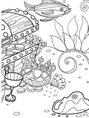 Deniz Canlılar boyama sayfası,  coloring page, Denizin dibindeki hazineler, 