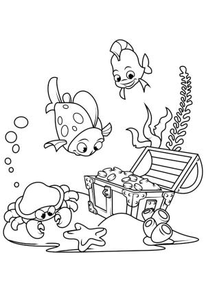 Deniz Canlılar boyama sayfası,  coloring page, Deniz Dibinin Altın Hazineleri, 