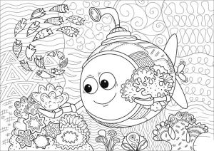 Deniz Canlılar boyama sayfası,  coloring page, Gizemli deniz, 