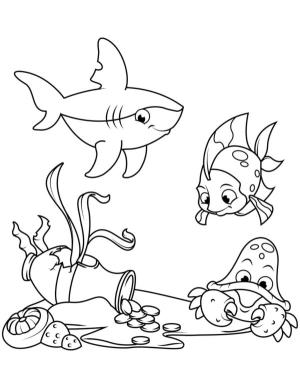 Deniz Canlılar boyama sayfası,  coloring page, Deniz dibinin kayıp hazineleri., 