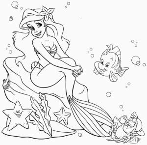 Deniz Canlılar boyama sayfası,  coloring page, Ariel ve deniz arkadaşları, 