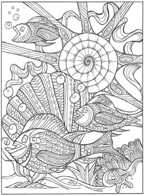 Deniz Canlılar boyama sayfası,  coloring page, Cennet Denizi., 