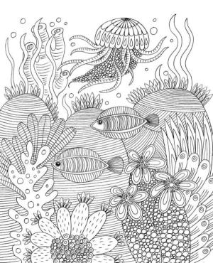 Deniz Canlılar boyama sayfası,  coloring page, Gizemli sualtı dünyası., 