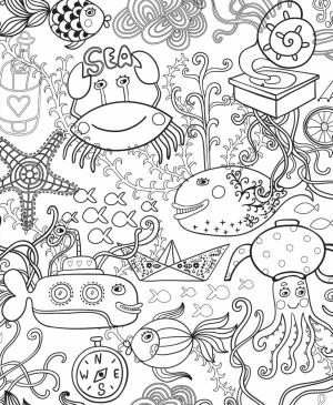 Deniz Canlılar boyama sayfası,  coloring page, Canlı deniz yaşamı., 