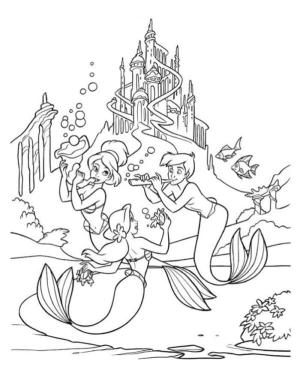 Deniz Canlılar boyama sayfası,  coloring page, Deniz Kızı Krallığı., 