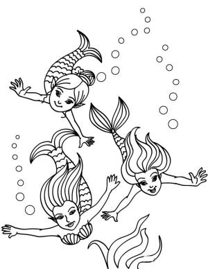 Deniz Canlılar boyama sayfası,  coloring page, Küçük deniz kızının büyülü güzelliği, 