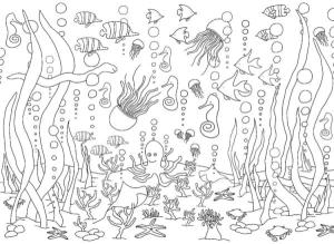 Deniz Canlılar boyama sayfası,  coloring page, Deniz yaşamı., 