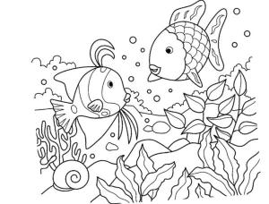 Deniz Canlılar boyama sayfası,  coloring page, Su altında yaşam., 