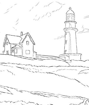 Deniz Feneri boyama sayfası,  coloring page, Deniz feneri tepesi, 