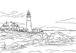 Deniz Feneri boyama sayfası,  coloring page, Portland Deniz Feneri, 