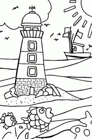 Deniz Feneri boyama sayfası,  coloring page, Deniz feneri baskısı, 