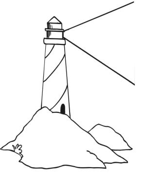 Deniz Feneri boyama sayfası,  coloring page, Kolay Deniz Feneri, 