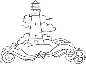 Deniz Feneri boyama sayfası,  coloring page, Çocuklar için deniz feneri resmi, 