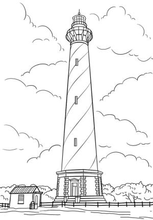 Deniz Feneri boyama sayfası,  coloring page, Cape Hatteras Deniz Feneri, 