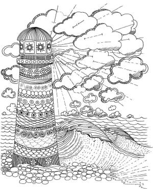 Deniz Feneri boyama sayfası,  coloring page, Kıyı Deniz Feneri, 