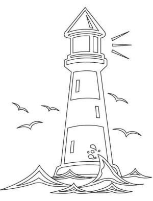 Deniz Feneri boyama sayfası,  coloring page, Deniz feneri ücretsiz resim, 