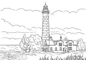 Deniz Feneri boyama sayfası,  coloring page, Büyük samur noktası deniz feneri, 