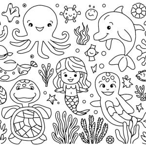 Deniz Hayvanları boyama sayfası,  coloring page, , 