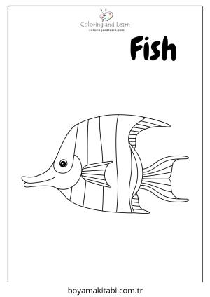 Deniz Hayvanları boyama sayfası – çocuk aktivitesi, PDF indir