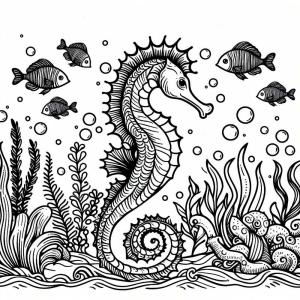 Deniz Hayvanları boyama sayfası,  coloring page, Denizatı taslağı, 