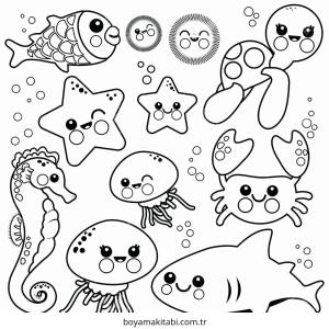 Deniz Hayvanları boyama sayfası – boyama etkinliği, çocuk aktivitesi