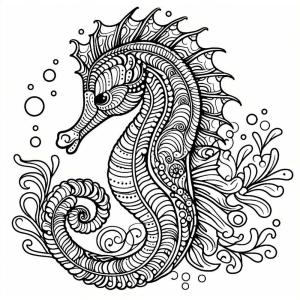 Deniz Hayvanları boyama sayfası,  coloring page, Denizatı ana hatları yazdırılabilir, 