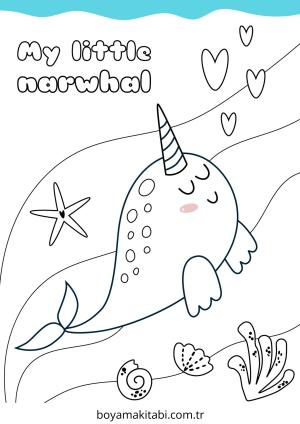 Deniz Hayvanları boyama sayfası – kolay boyama, eğitici aktivite