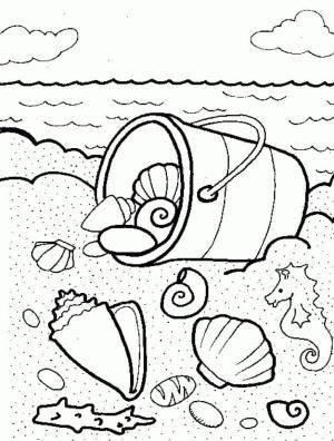 Deniz Kabuğu boyama sayfası,  coloring page, Deniz Kabuğu Kovası, 