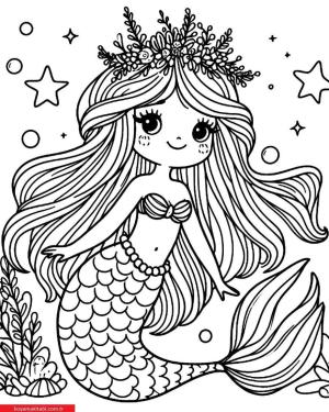 Deniz Kızı boyama sayfası, Mermaid coloring page, , 