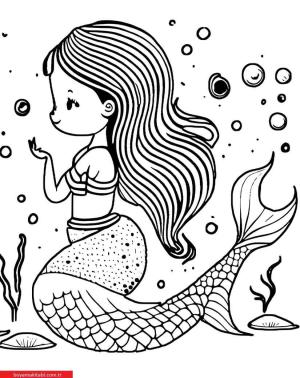 Deniz Kızı boyama sayfası, Mermaid coloring page, , 