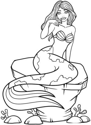 Deniz Kızı boyama sayfası, Mermaid coloring page, Sevimli Denizkızı ücretsiz, 