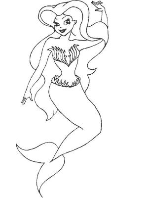 Deniz Kızı boyama sayfası, Mermaid coloring page, Harika Deniz Kızı Baskısı, 