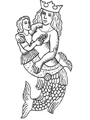 Deniz Kızı boyama sayfası, Mermaid coloring page, Deniz Kızı Heykeli, 