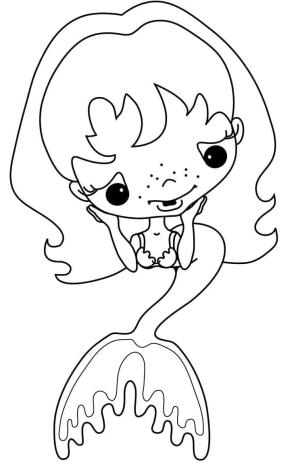 Deniz Kızı boyama sayfası, Mermaid coloring page, Denizkızı kolay, 